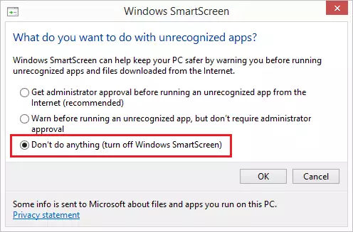 windows smartscreen filter disable