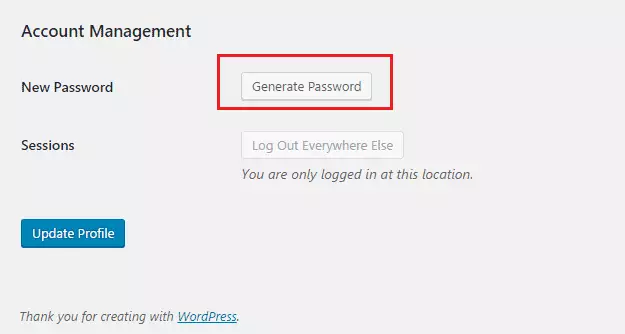 wordpress reset password