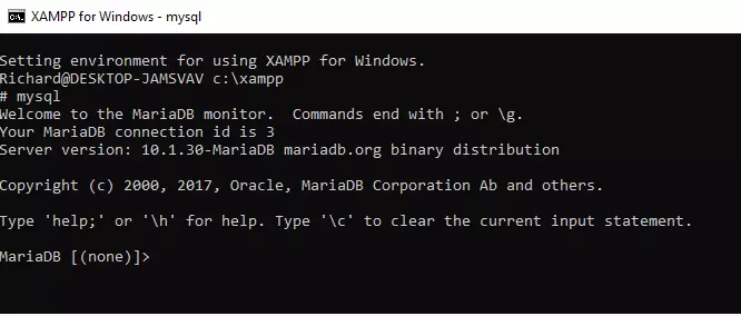 xampp windows mariadb