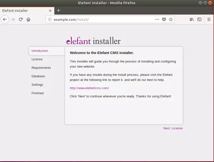 Elefant CMS Ubuntu install