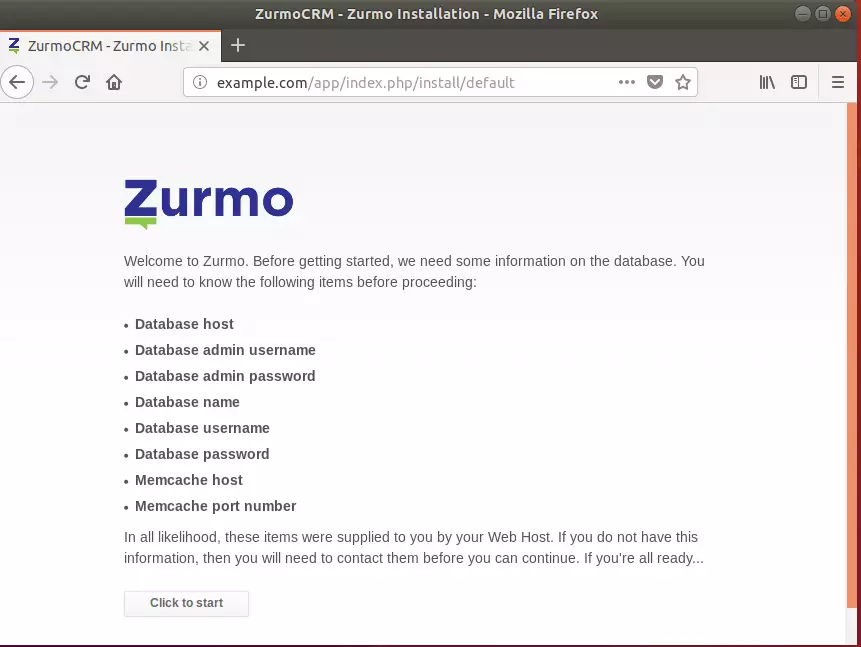 Zurmo CRM, Ubuntu install