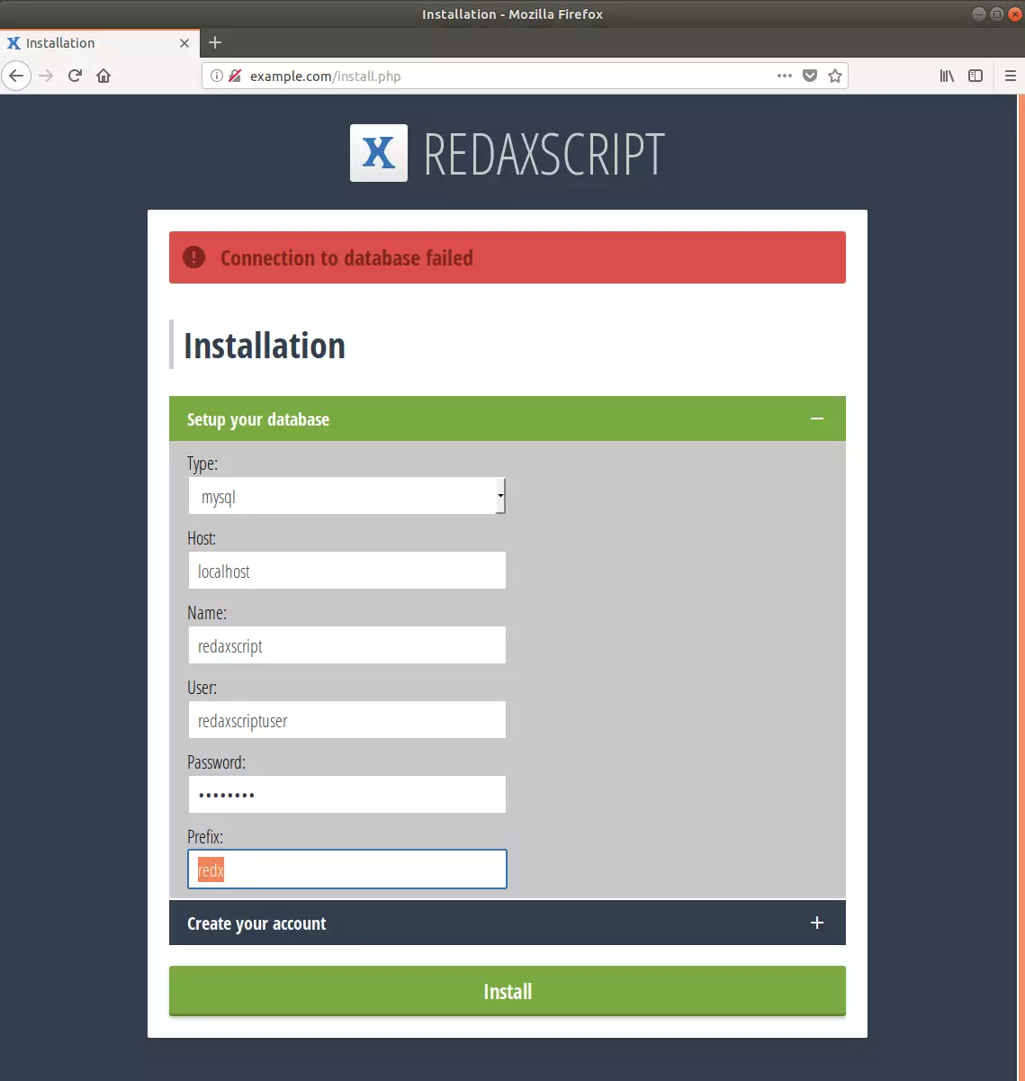 Redaxscript ubuntu install