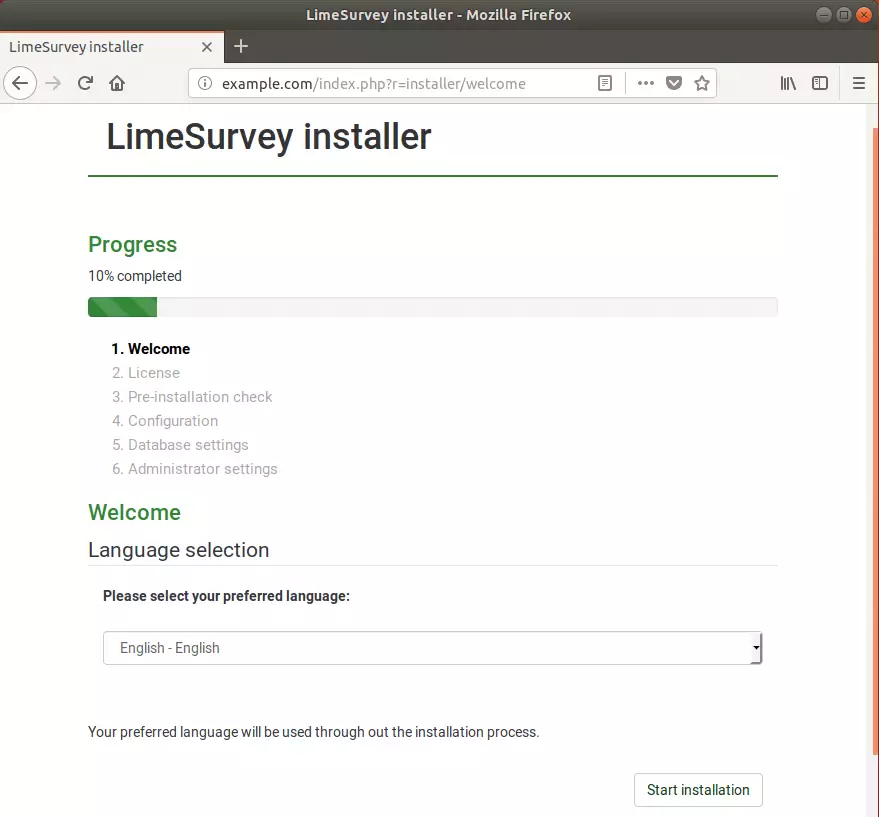 Ubuntu Limesurvey install