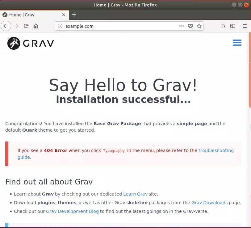 Grav ubuntu install