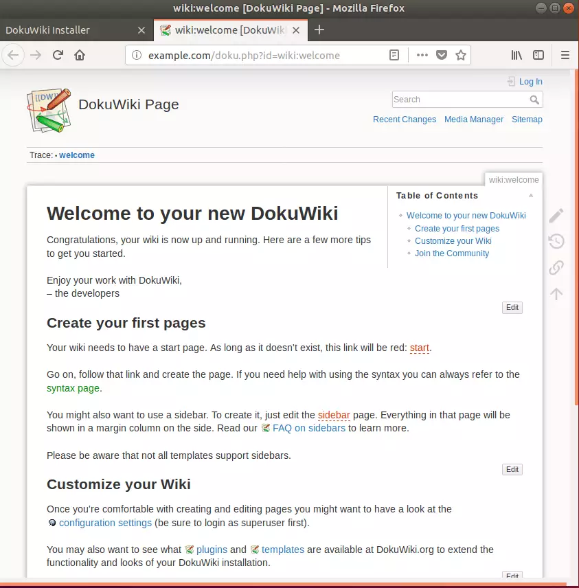 DokuWiki ubuntu install