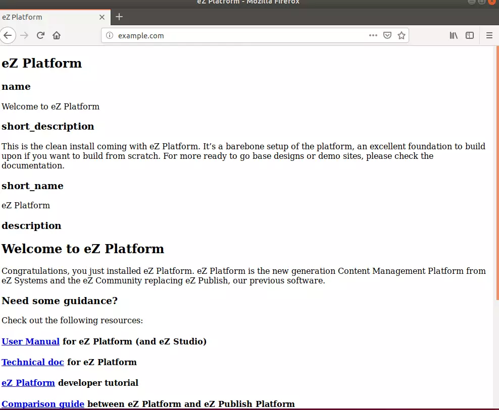 eZ Platform CMS Ubuntu