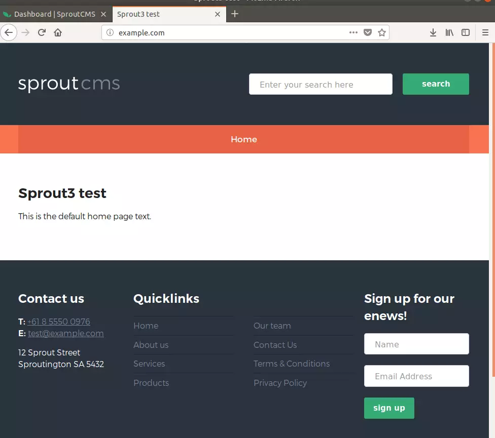 SproutCMS ubuntu setup