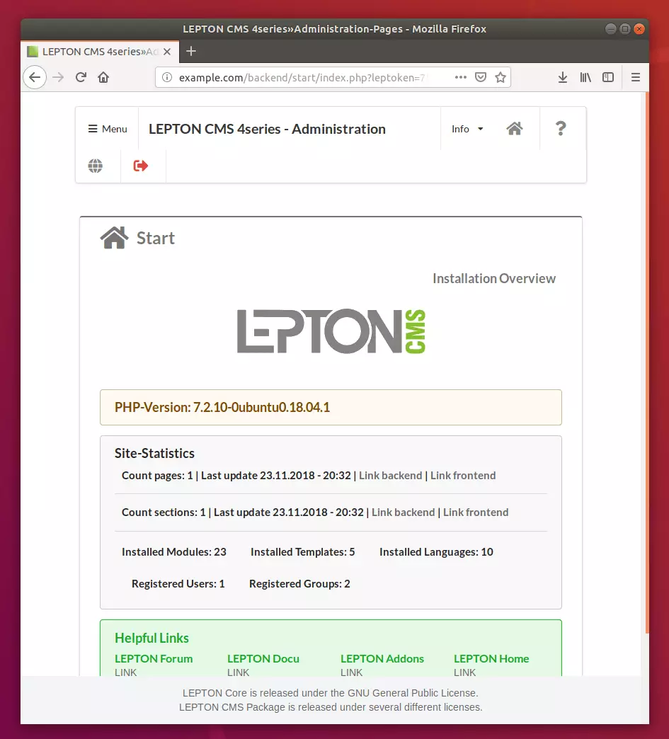 LEPTON ubuntu setup