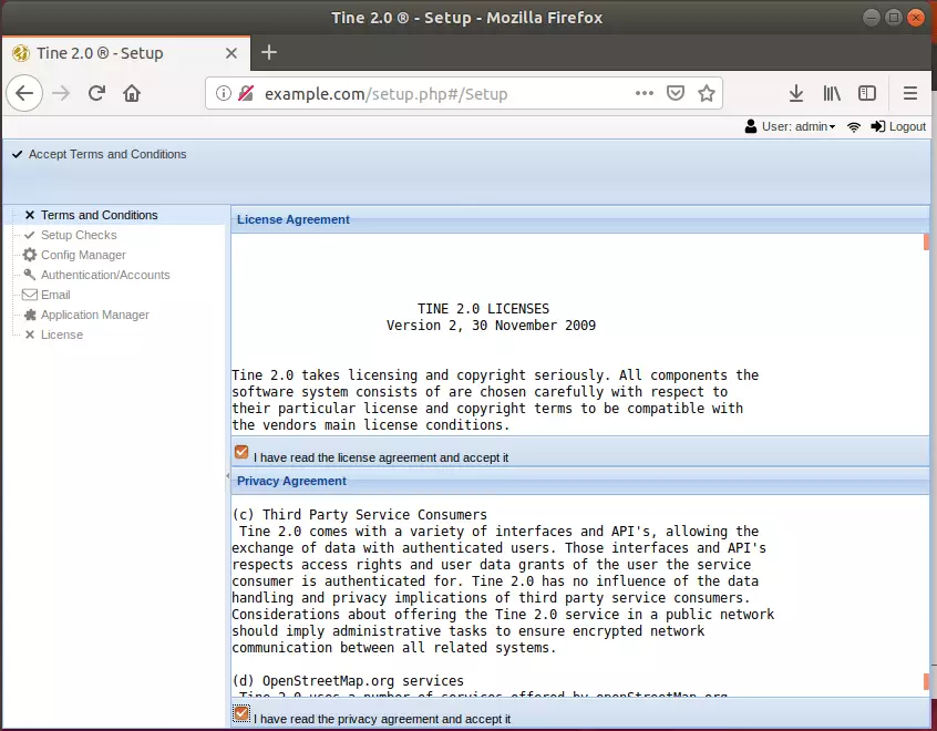 Tine 2.0 ubuntu setup