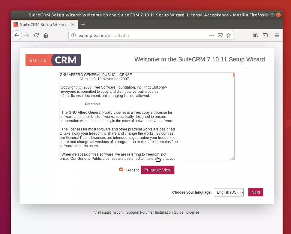 SuiteCRM Ubuntu Install