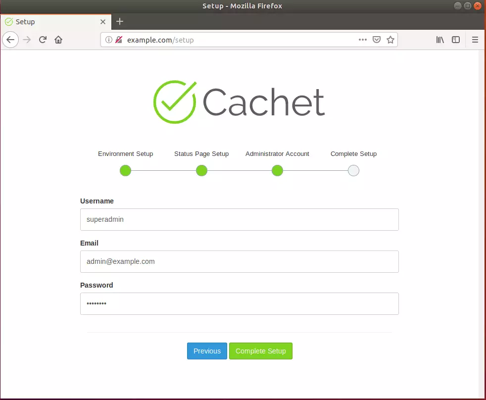 Cachet status system