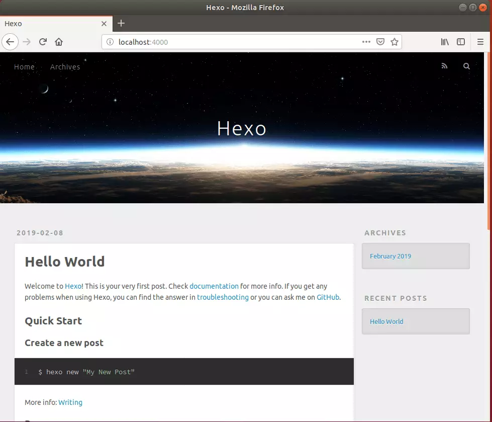 Hexo CMS Ubuntu