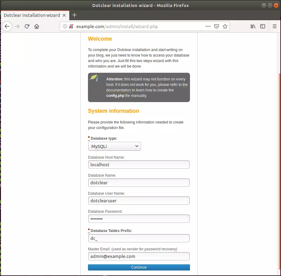 Dotclear ubuntu install