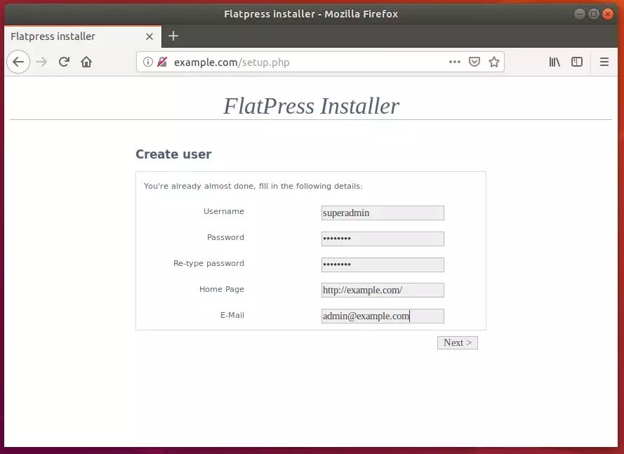 FlatPress Ubuntu install