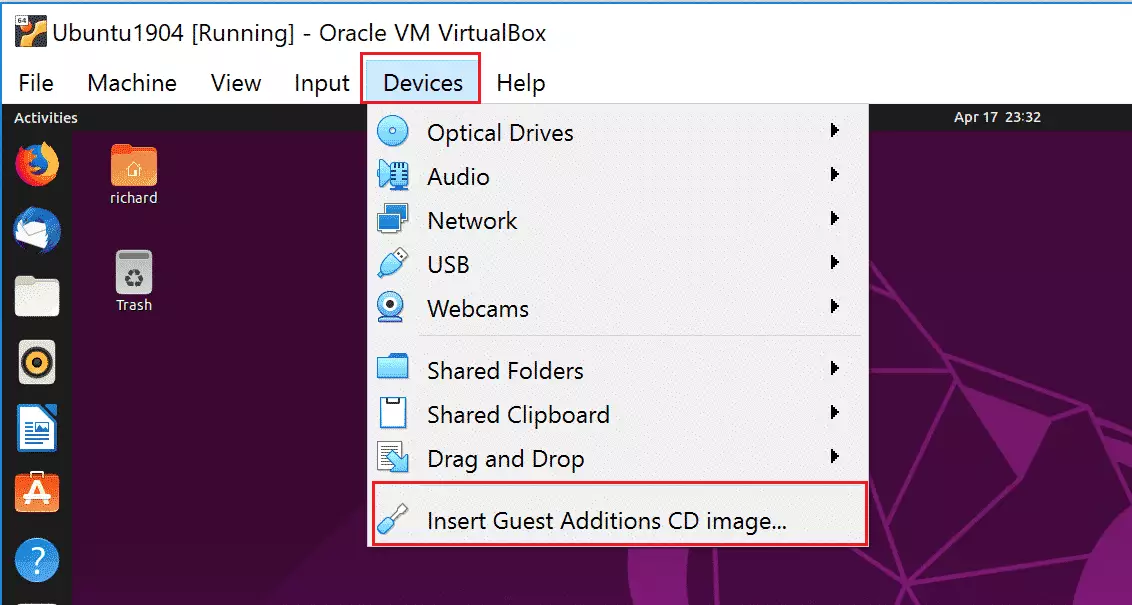 Ubuntu 19.04 VirtualBox