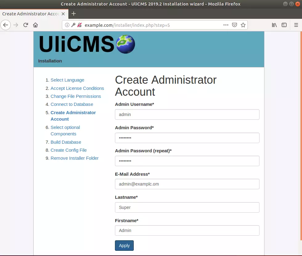 UliCMS Ubuntu Install