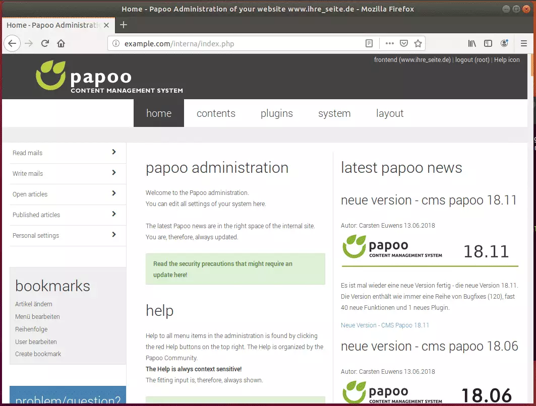 CMS Papoo Ubuntu Installation