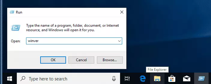 Windows 10 Run command box