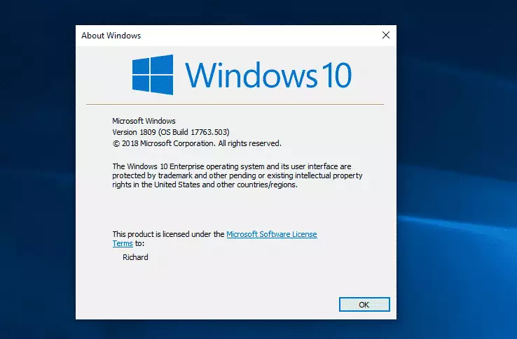 Windows 10 version