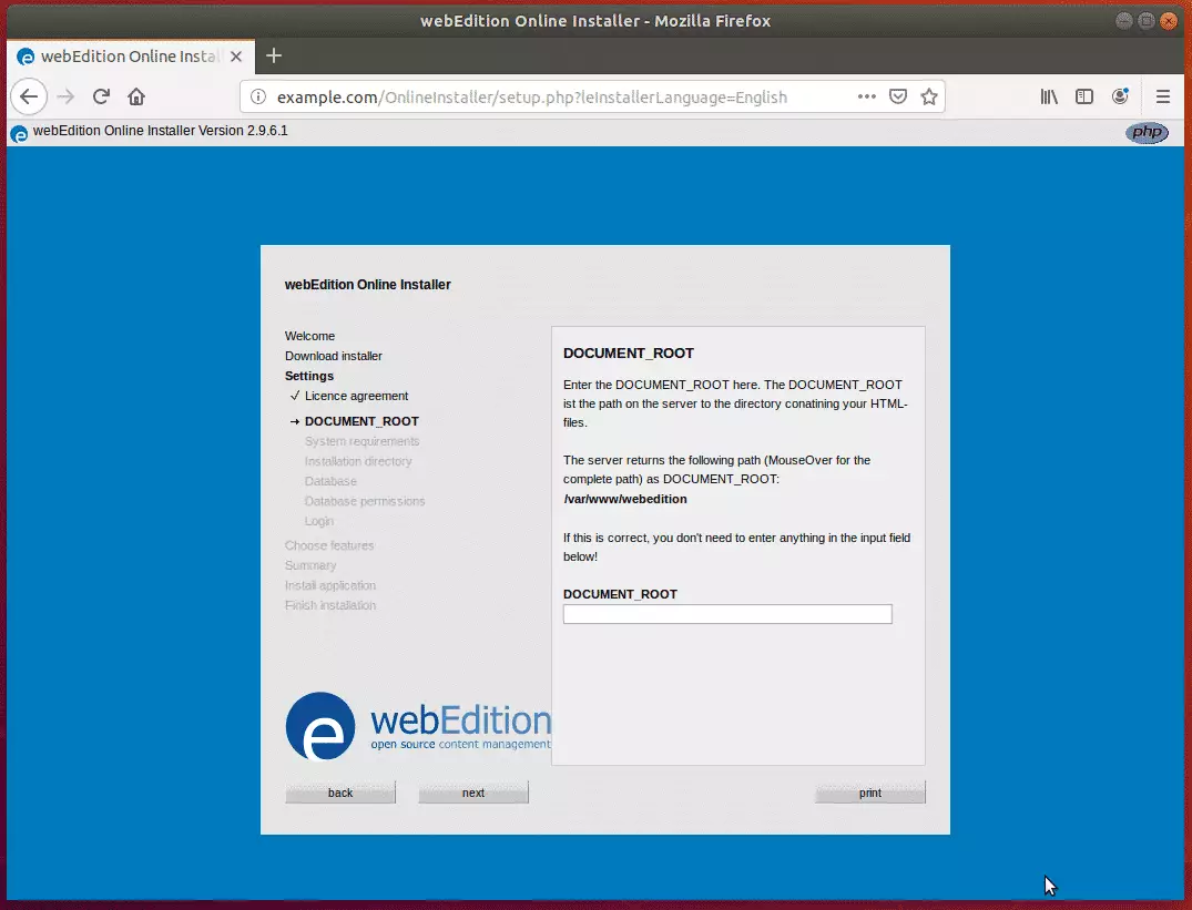webEdition Ubuntu install