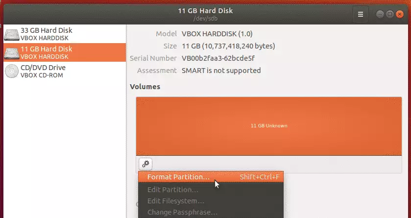Ubuntu disk format