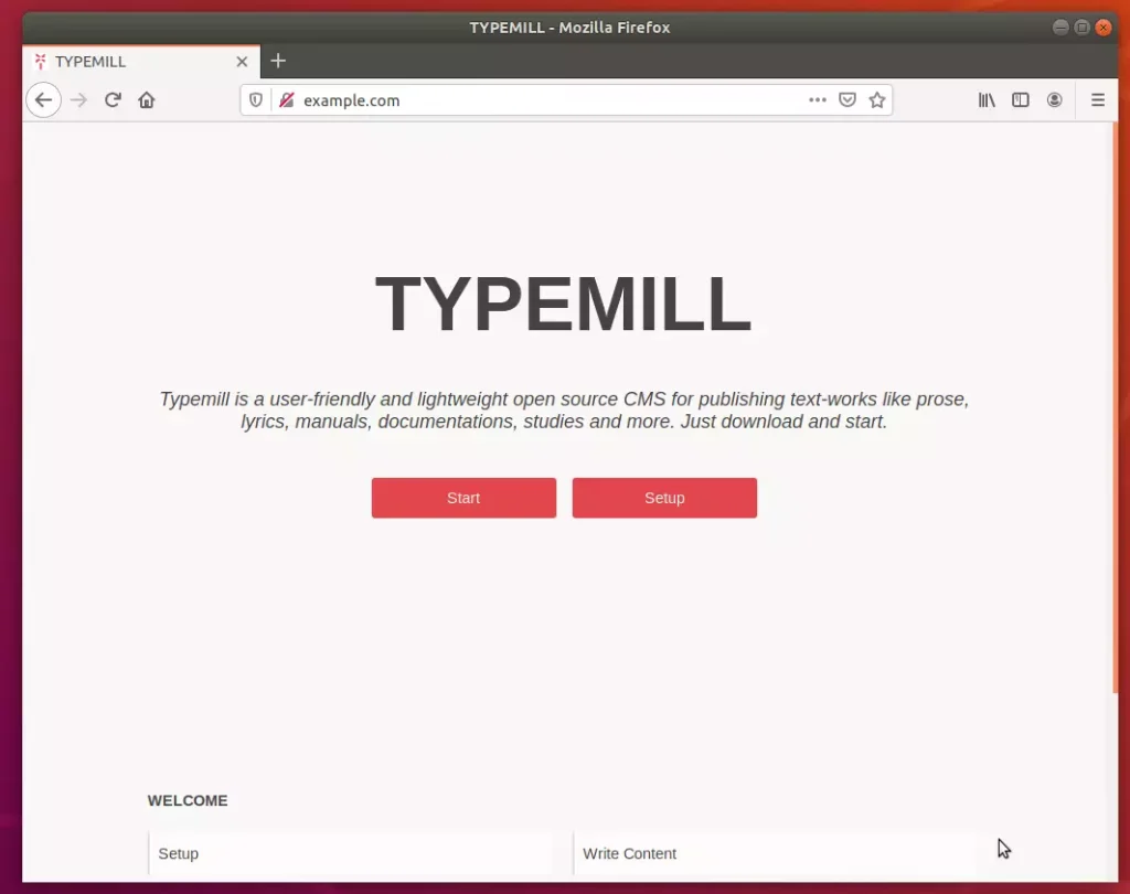 TYPEMILL CMS Ubuntu