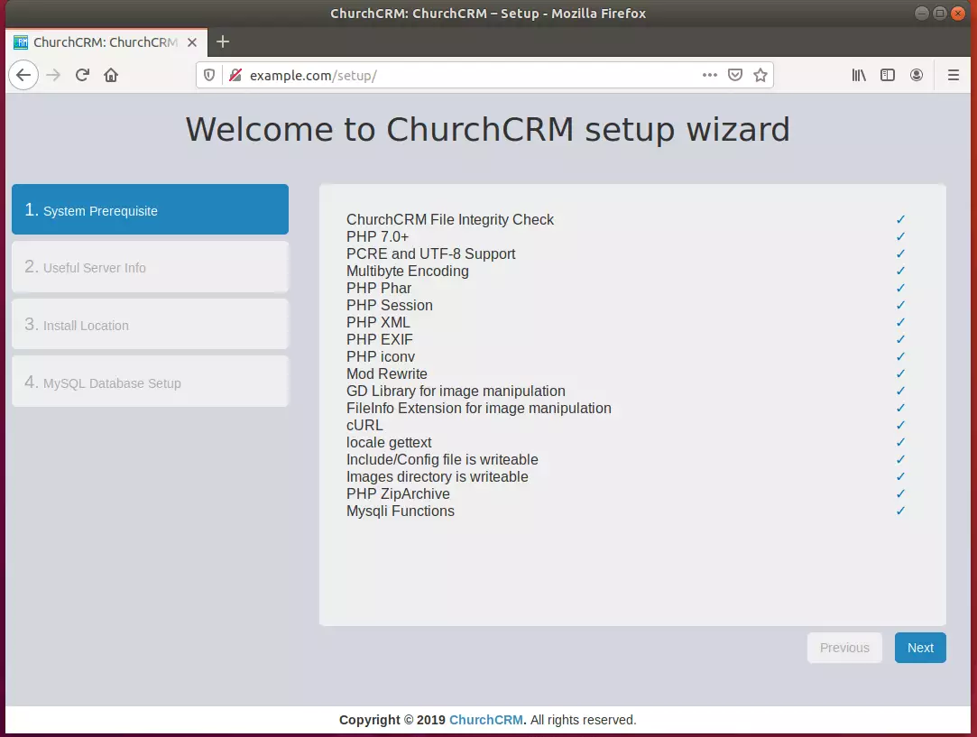 ChurchCRM Ubuntu Install