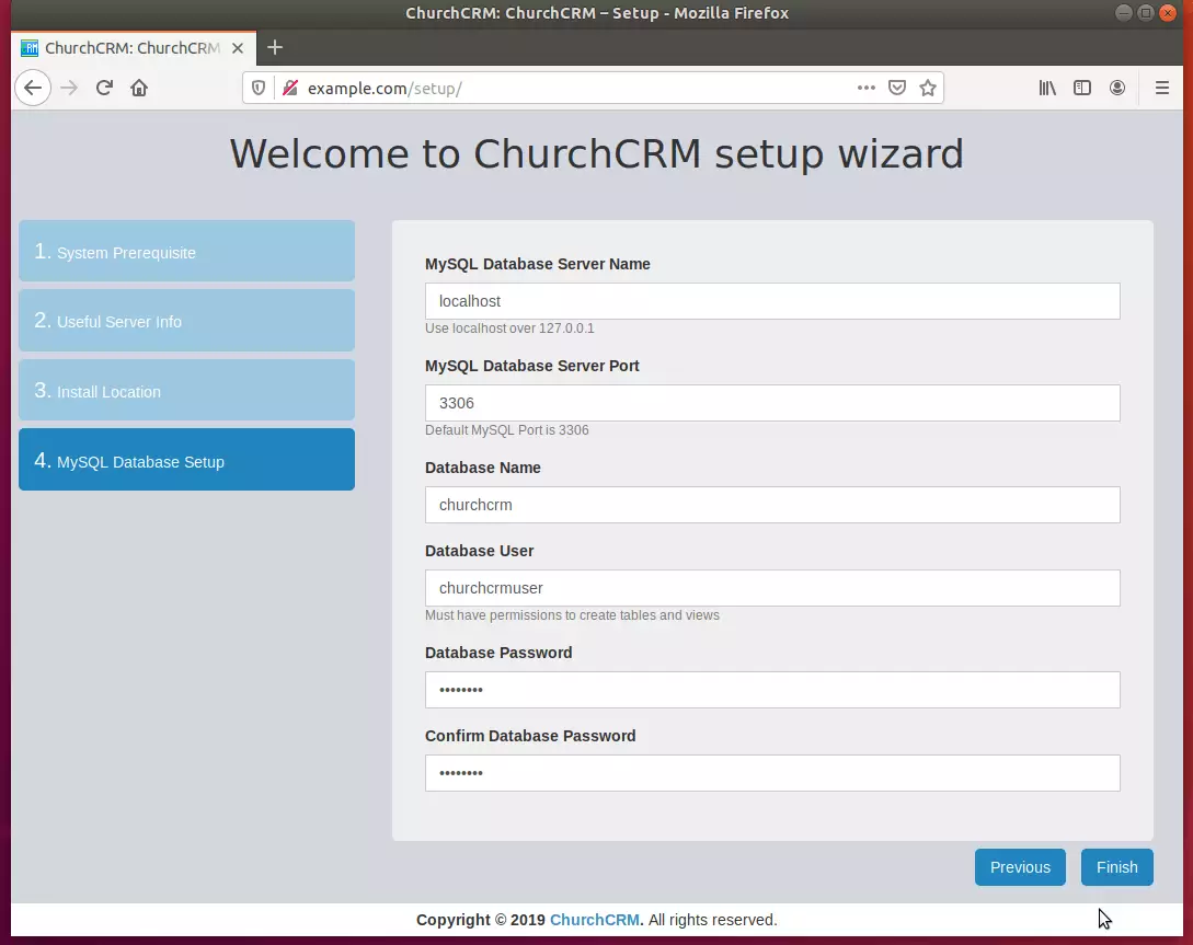 ChurchCRM Ubuntu setup