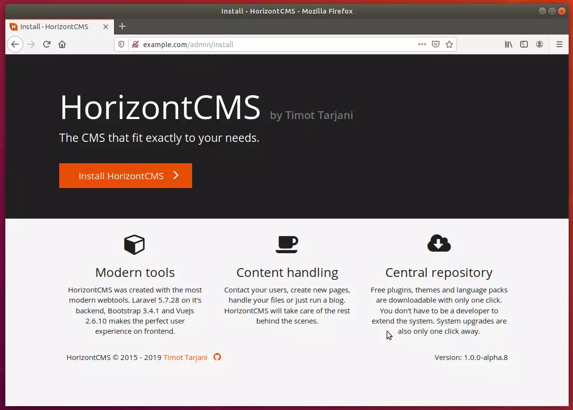 HorizontCMS Ubuntu Install
