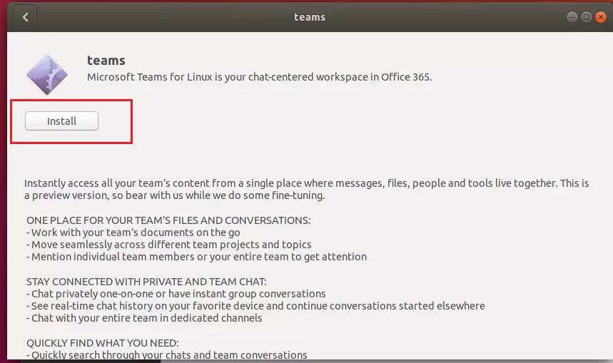 Ubuntu Teams install