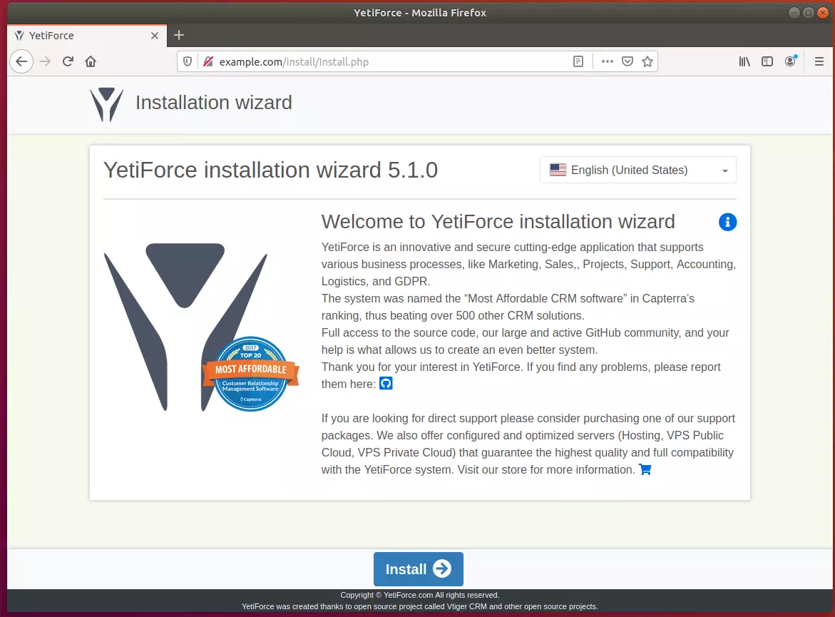 YetiForce Ubuntu Setup