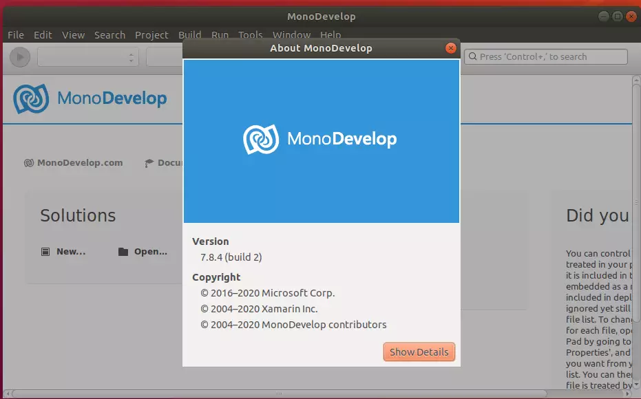 MonoDevelop Ubunt