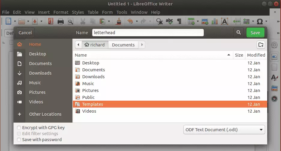 Ubuntu template document