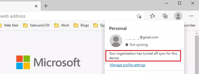 microsoft edge registry disable syncing