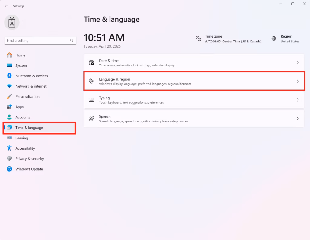 Windows 11 display language