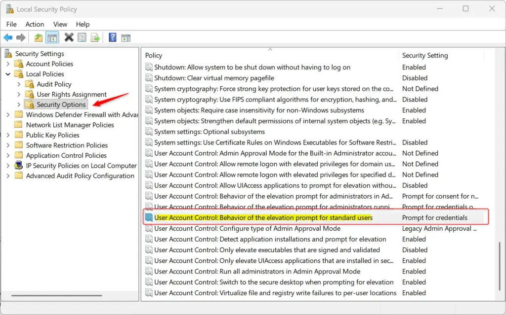 UAC elevation prompt for standard users in Windows 11.
