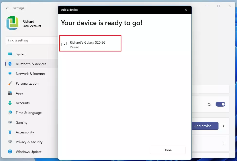 Pair a bluetooth device outlet in windows