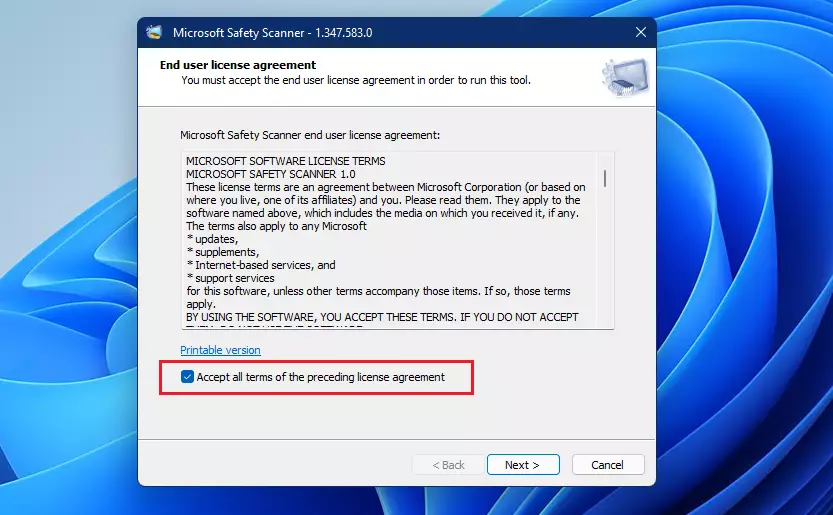 Microsoft Safety Scanner Windows 10.