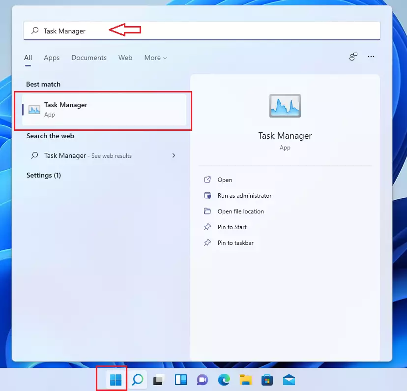 search task manager on windows 11