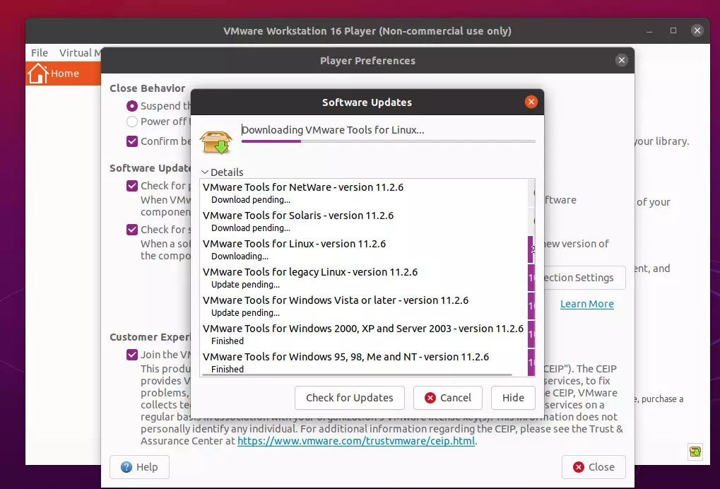 Vmware player ubuntu