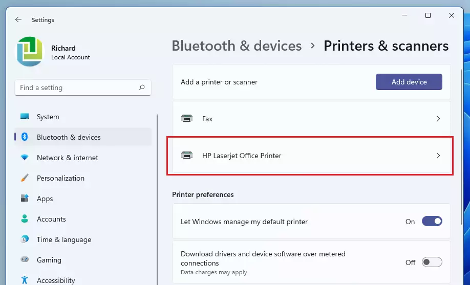 windows 11 share a printer with others