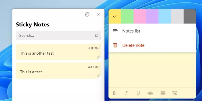 delete sticky notes windows 11