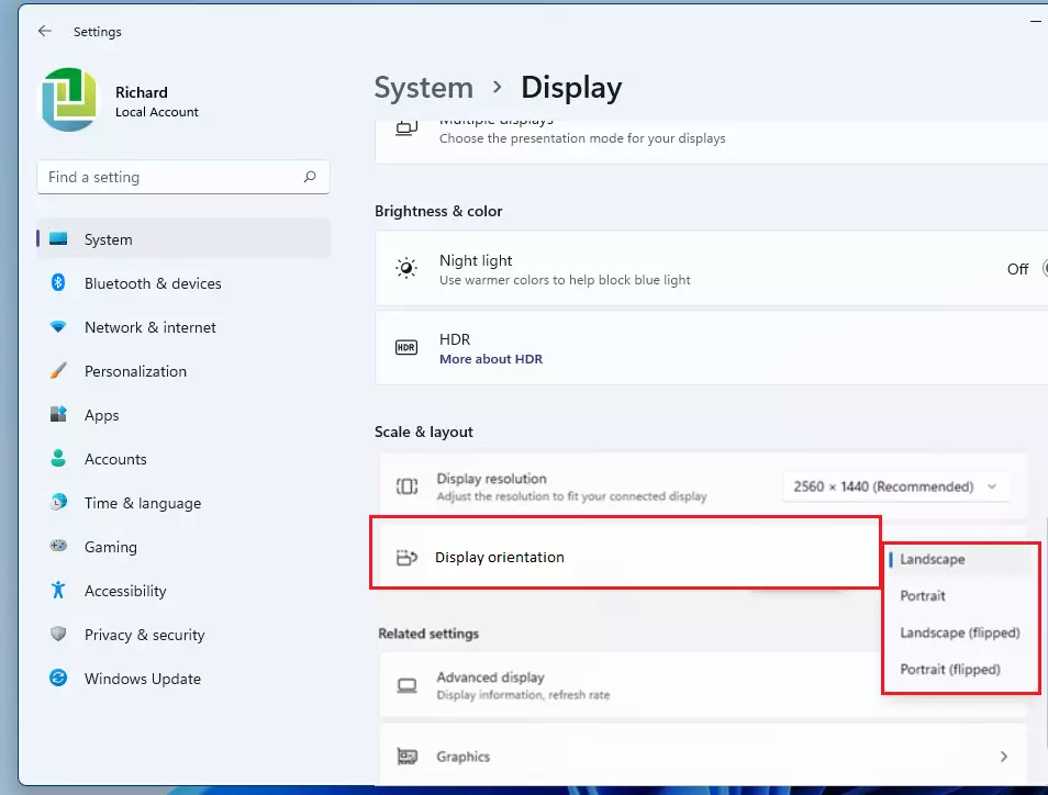 How to change the screen orientation in Windows 11? Geek Rewind