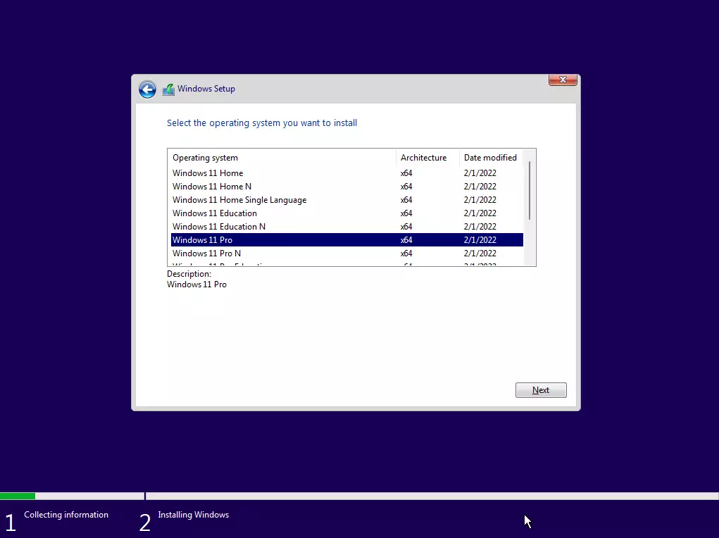 windows 11 install on virtualbox select pro