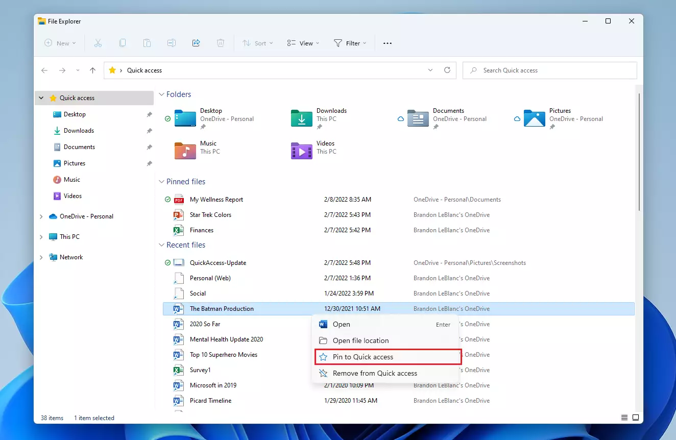How To Pin Or Unpin Files And Folders To Quick Access In Windows 11 How To Pin Or Unpin Files And Folders To Quick Access In Windows 11