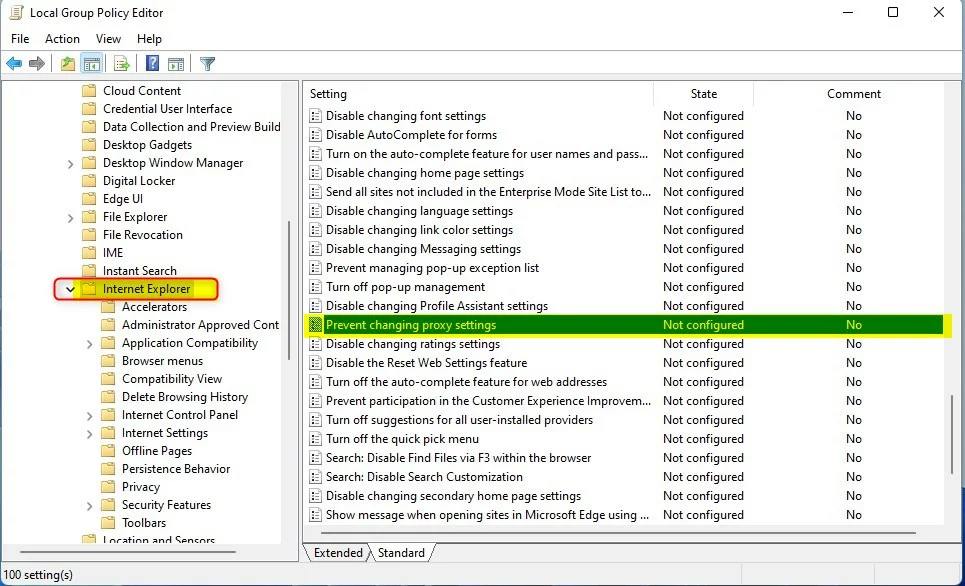 prevent changing proxy settings windows 11