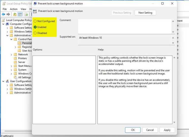 How to Turn On or Off Lock Screen Background Motion in Windows 11 ...