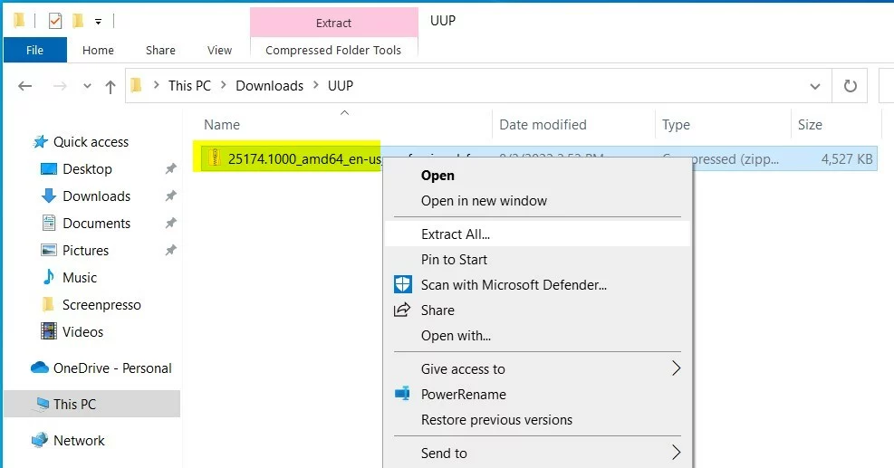 windows extract uup dump file