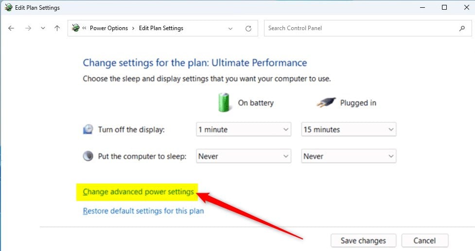 windows 11 change advanced power settings control panel