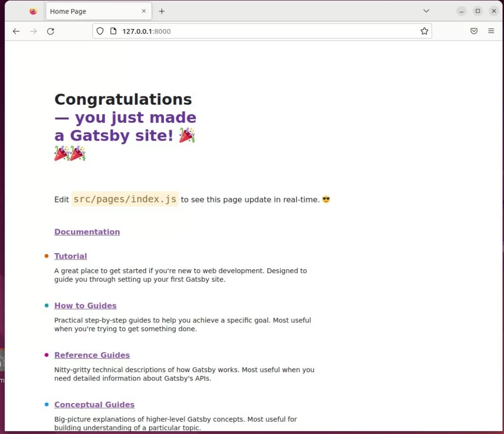 install gatsby on ubuntu linux portal